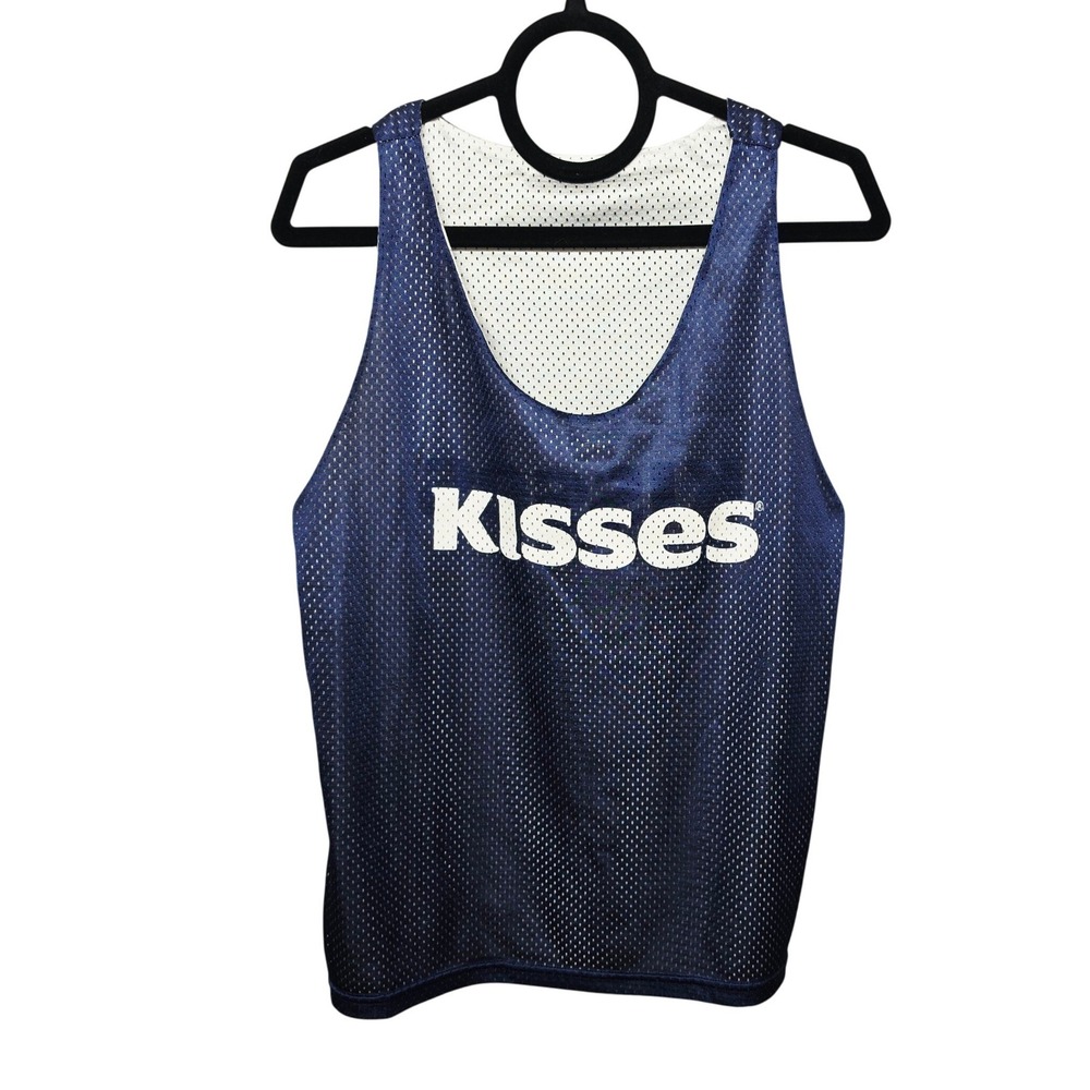 Hershey Kisses Reversible Mesh Tank Top Unisex S/M Blue White Graphic Jersey